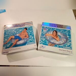 Unisex Heavy Duty Inflatable Lake/Pool Rings Set Of 2 NWT